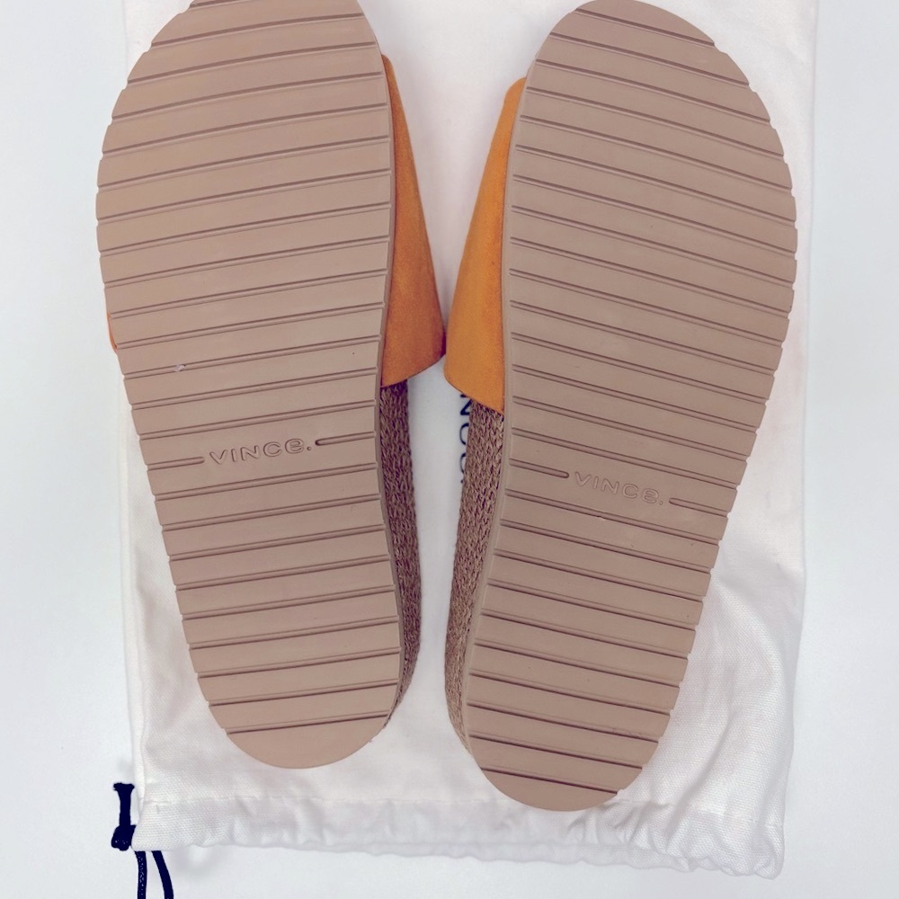 VINCE Grant Suede Buckle Slide Sandals – Orange Suede – NWOT – Size 9 (Fits 9.5) - Picture 11 of 11